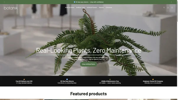 Botanik UK storefront