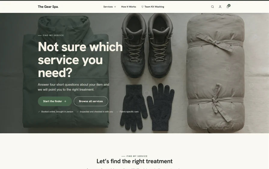 The Gear Spa guided service finder